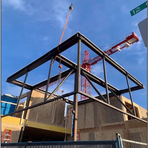 Architectural Lobby Structure: Precision fabrication and installation of secondary structural steel for a high-traffic commercial lobby.
